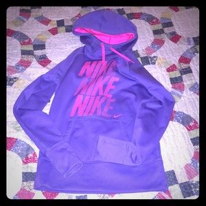 Nike Hoodie Pink and Purple Small